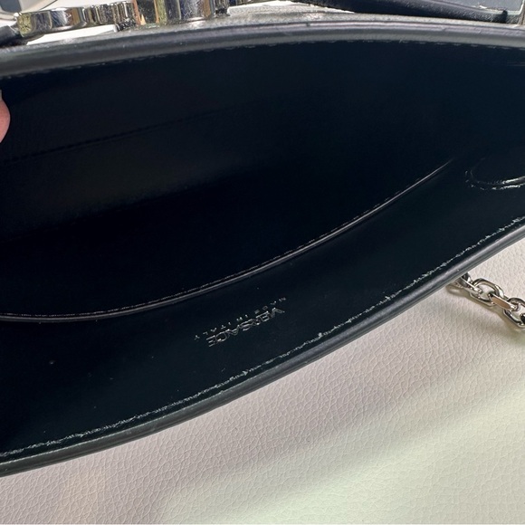NEW! Versace Crystal Medusa 95 Studded Clutch Black Lamb Leather - Picture 10 of 12